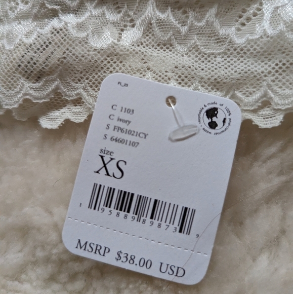 Free PEOPLE intimately essential longline bralette bra ivory xs - Picture 9 of 9